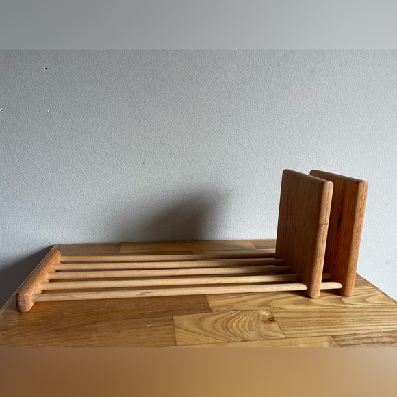 Vintage Wooden Sliding Book Rack - Picture 4 of 6